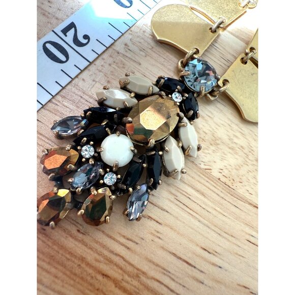 J. Crew Gold-Tone Statement Necklace With Faux Crystals & Chain Links - Picture 6 of 9